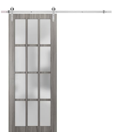 Sartodoors Barn Interior Door, 36" x 84", Gray FELICIA3312BD-S-GA-3684